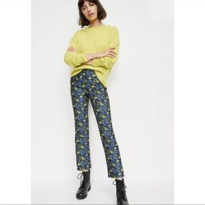 NWT Anthropologie Current Air Floral Jacquard Trouser Pant